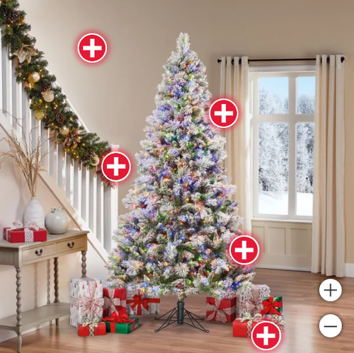 Load image into Gallery viewer, 7.5’ Pre-lit Glitter Flocked Artificial Christmas Tree
