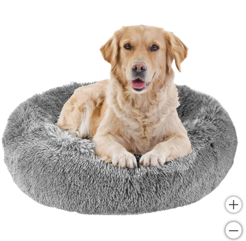 Arlee Calming Vegan Fur Memory Foam Donut Style Pet Bed 35"