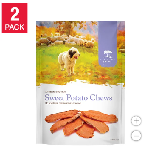 Load image into Gallery viewer, Caledon Farms Sweet Potato Chews for Dogs, 32 oz, 2-pack
