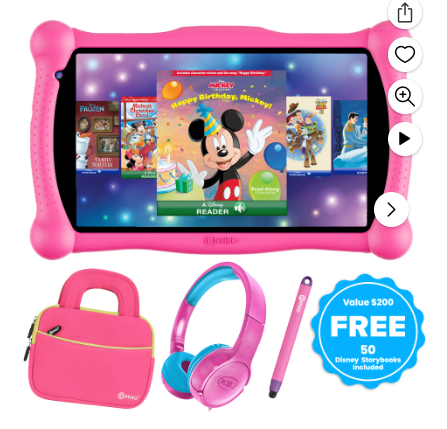 Load image into Gallery viewer, Contixo V10 7&quot; Kids Tablet Bundle, Kids Ages 3-12, 50 FREE Disney Storybooks, Educational Android Tablet, 32GB, STEM Learning, Parental Controls, Includes Kid-Safe Headphones &amp; Case - Pink
