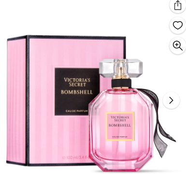 Victoria's Secret Bombshell Eau de Parfum, Notes of Purple Passion Fruit, Shangri-La Peony & Vanilla Orchid, Perfumes for Women (3.4 oz)