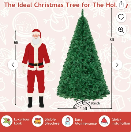 Load image into Gallery viewer, Gymax 8&#39; Green Holiday Season Artificial PVC Christmas Tree Indoor Outdoor Stand
