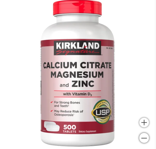 Load image into Gallery viewer, Kirkland Signature Calcium Citrate, Magnesium and Zinc, 500 Tablets
