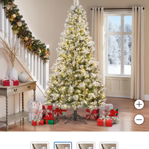 Load image into Gallery viewer, 7.5’ Pre-lit Glitter Flocked Artificial Christmas Tree
