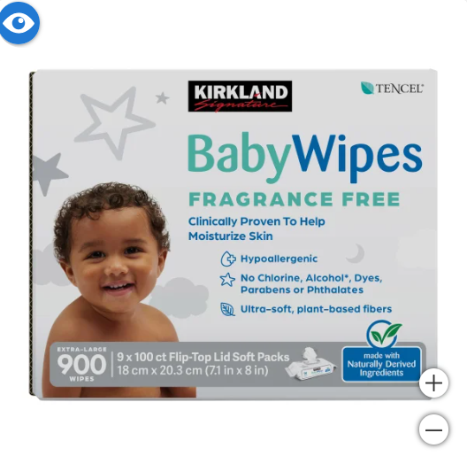 Kirkland Signature Baby Wipes Fragrance Free, 900-count