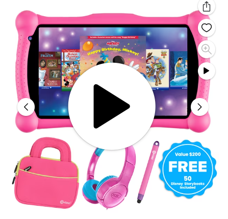 Load image into Gallery viewer, Contixo V10 7&quot; Kids Tablet Bundle, Kids Ages 3-12, 50 FREE Disney Storybooks, Educational Android Tablet, 32GB, STEM Learning, Parental Controls, Includes Kid-Safe Headphones &amp; Case - Pink
